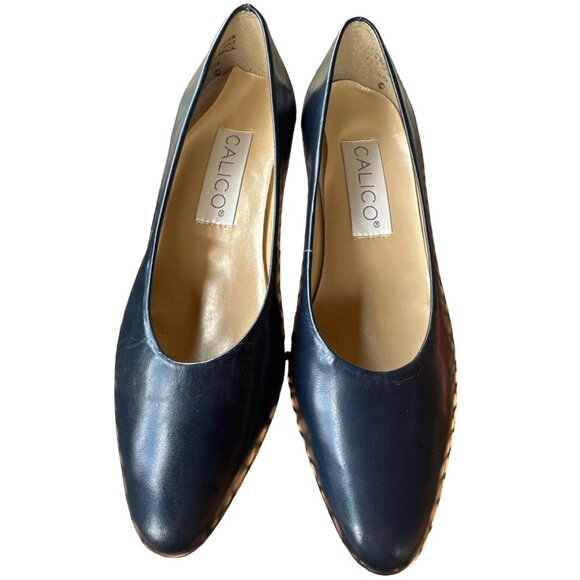 Foley's Calico Mid-Heel Navy Dress Shoes Women's Size 6M (READ) - Picture 2 of 16